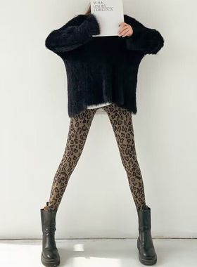 春秋款印花豹纹迷彩九分裤鲨鱼裤女弹力紧身健身魔术裤瑜伽打底裤