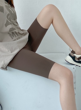 鲨鱼皮打底裤女外穿夏季薄款五分紧身高弹收腹安全瑜伽短裤骑行裤