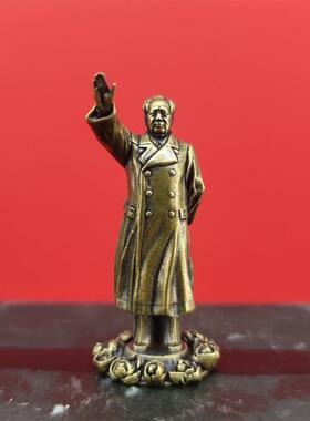 毛伟人桌面摆件黄铜东方红太阳教员毛主席桌面摆件伟人金属雕像毛
