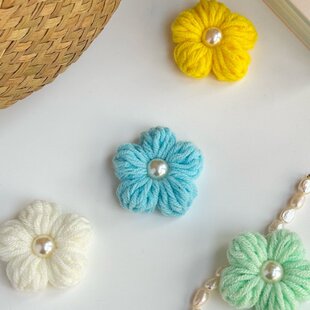23毛线编织可爱限定头饰百搭配饰花朵造型头绳女童发饰针织89