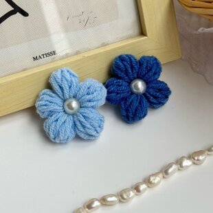 23毛线编织可爱限定手工毛线花头饰百搭配饰花朵造型头绳针织11