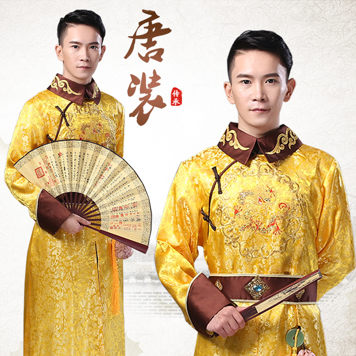 影视汉服长衫格格装成人清朝古代阿哥服贝勒服舞台演出装古装男