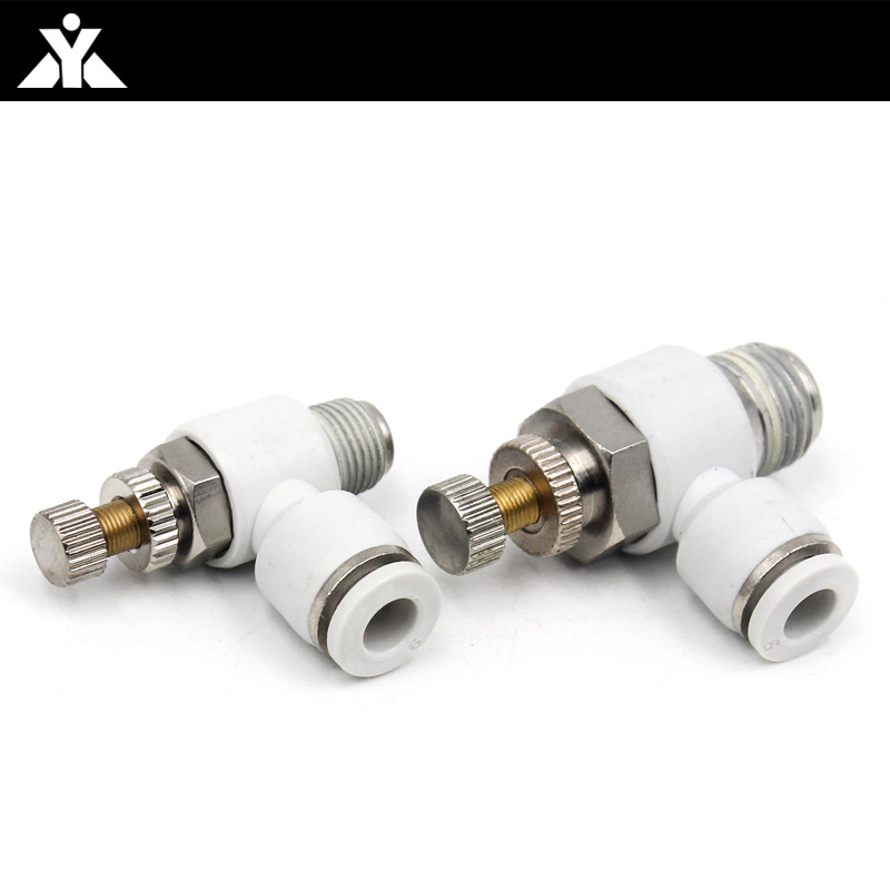 白色SL调速开关SL4-01 SL6-M5 SL8-01 SL10-02 SL12-03气管节流阀