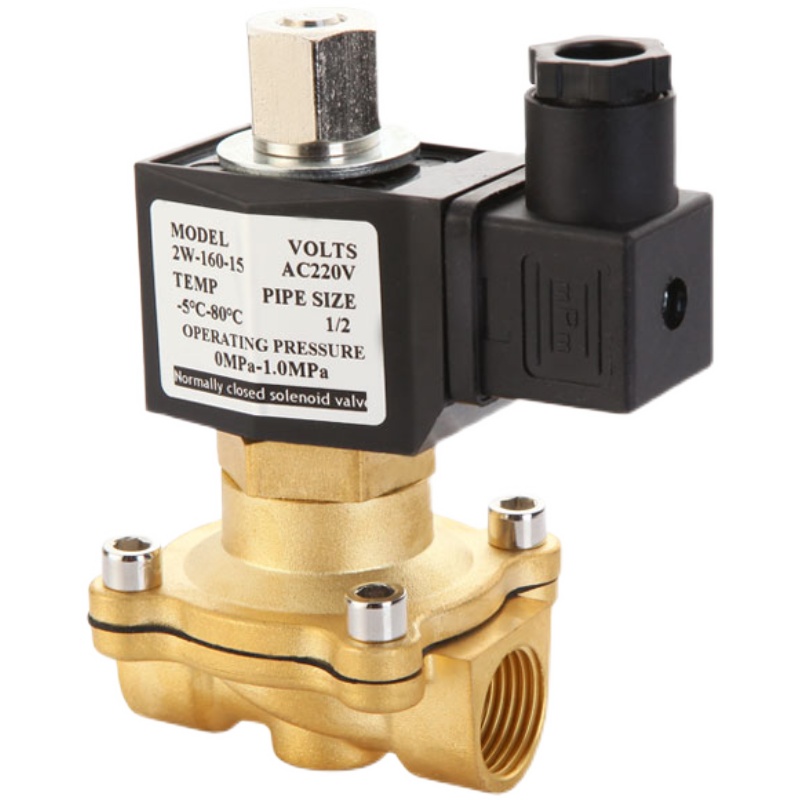 常开防水电磁阀水阀AC220v开关阀DC24v气阀12v4分1寸2寸全铜线圈