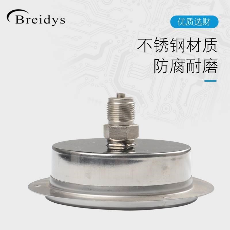 YN100ZT压力表轴向带边不锈钢压力表0-1.6mpa气压水压液压真空表