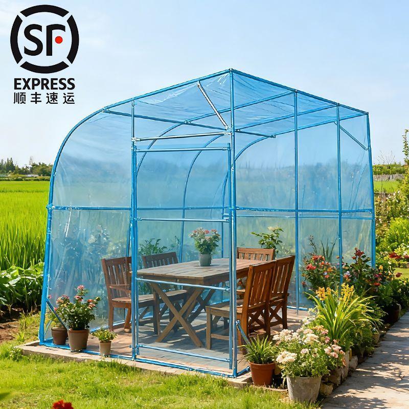 组合式塑料大棚家用半圆温室大棚骨架全套保暖棚家用庭院简易阳光