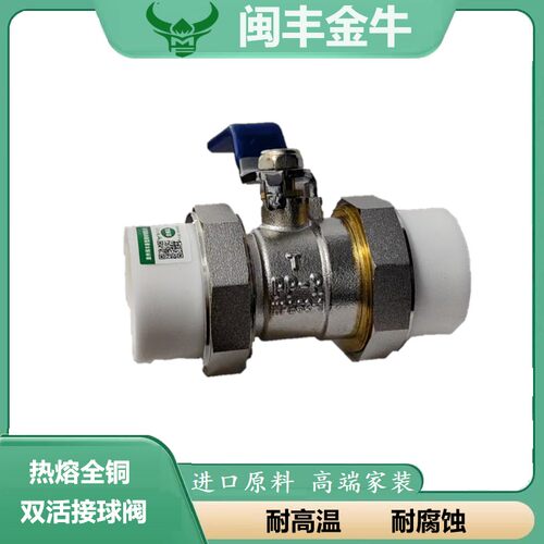 PPR双活接球阀热熔全铜活接阀门