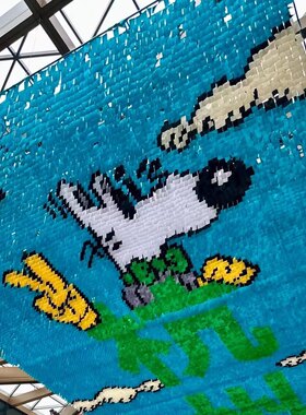 网红风动纱幔吊顶图案天幕商场景区走廊装饰打卡拍照氛围道具装置