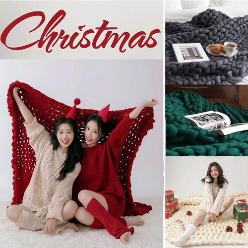 元旦春节红超大毛毯拍照背景布