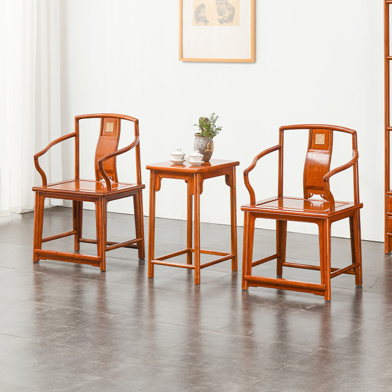 古尚古缅甸花梨明清古典南官帽椅