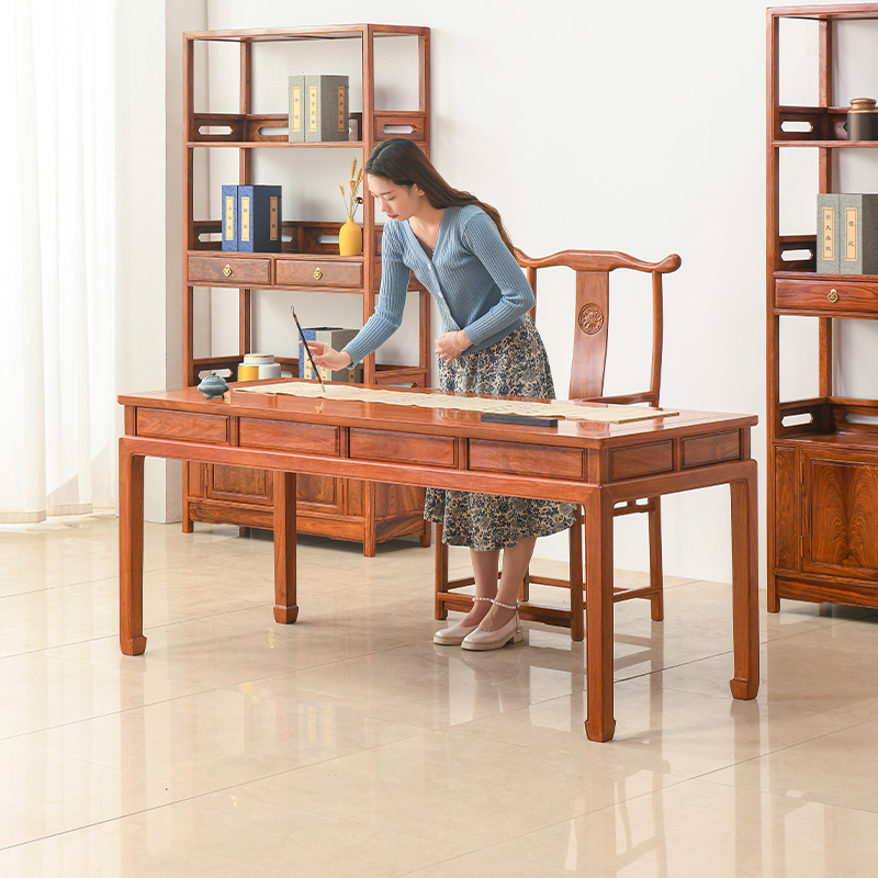 古尚古刺猬紫檀实木书桌办公桌