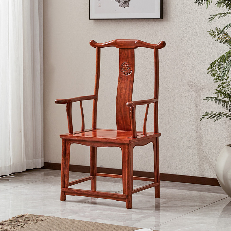 古尚古刺猬紫檀中式官帽椅太师椅