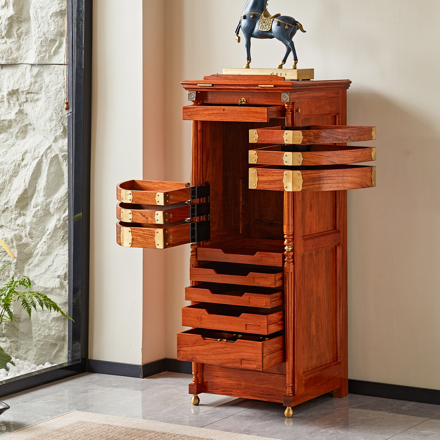 古尚古新中式榫卯结构实木牙科柜