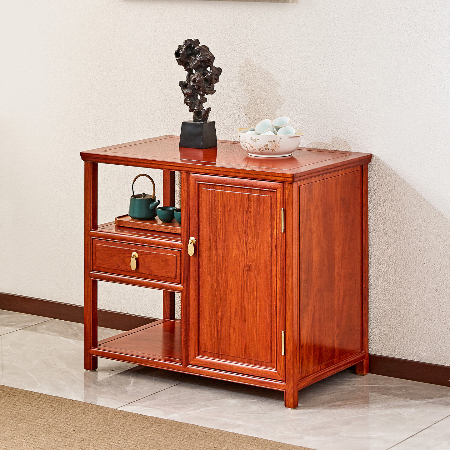 缅甸花梨木茶水柜全实木茶桌边柜新中式大果紫檀茶水台阳台茶几柜,住宅家具,餐边柜,淘宝优惠券,粉丝福利购,淘宝优惠卷