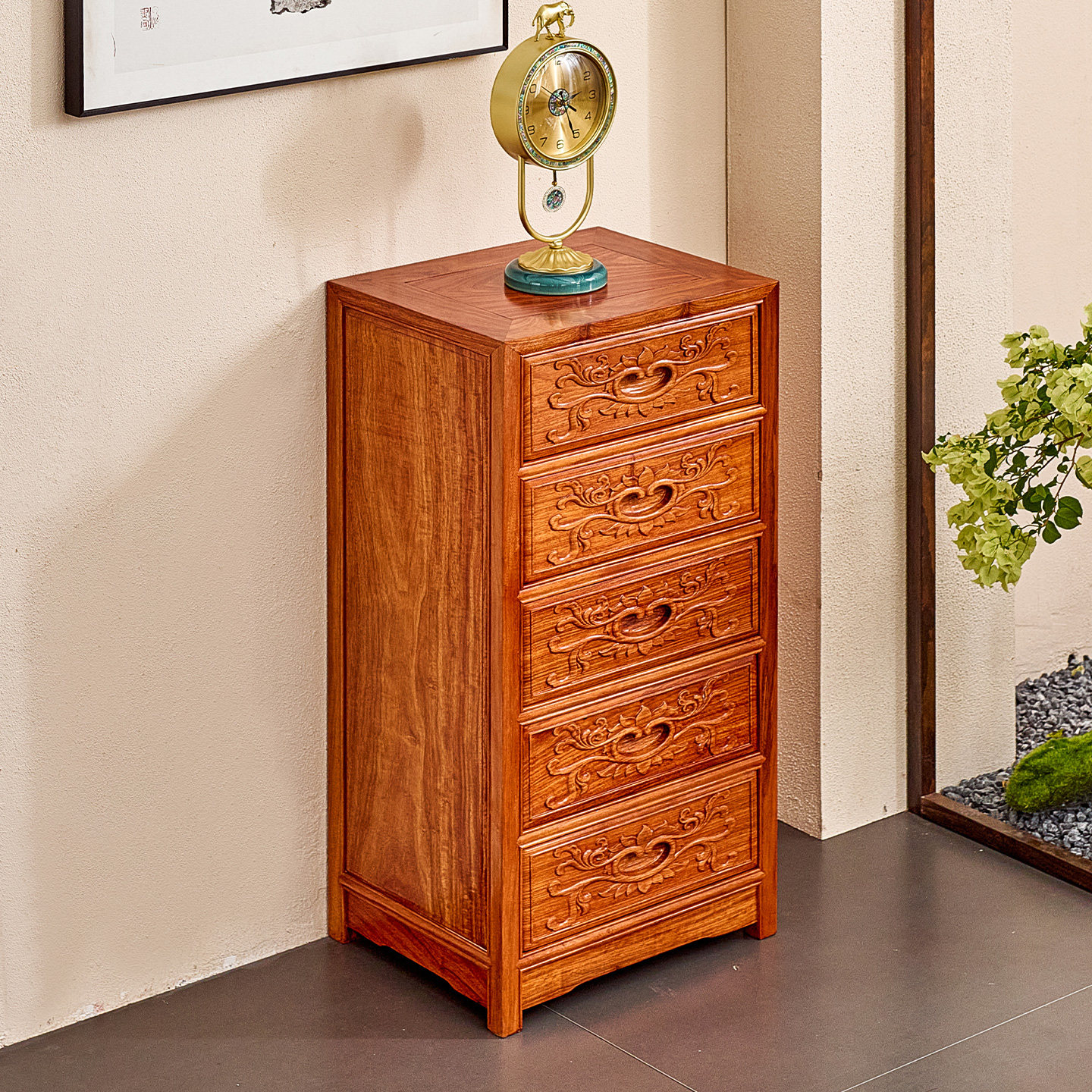 花梨木五斗柜新中式家用储物柜全实木窄柜刺猬紫檀玄关收纳抽屉柜,住宅家具,斗柜,淘宝优惠券,粉丝福利购,淘宝优惠卷