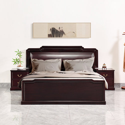 古尚古新中式全实木床榫卯结构