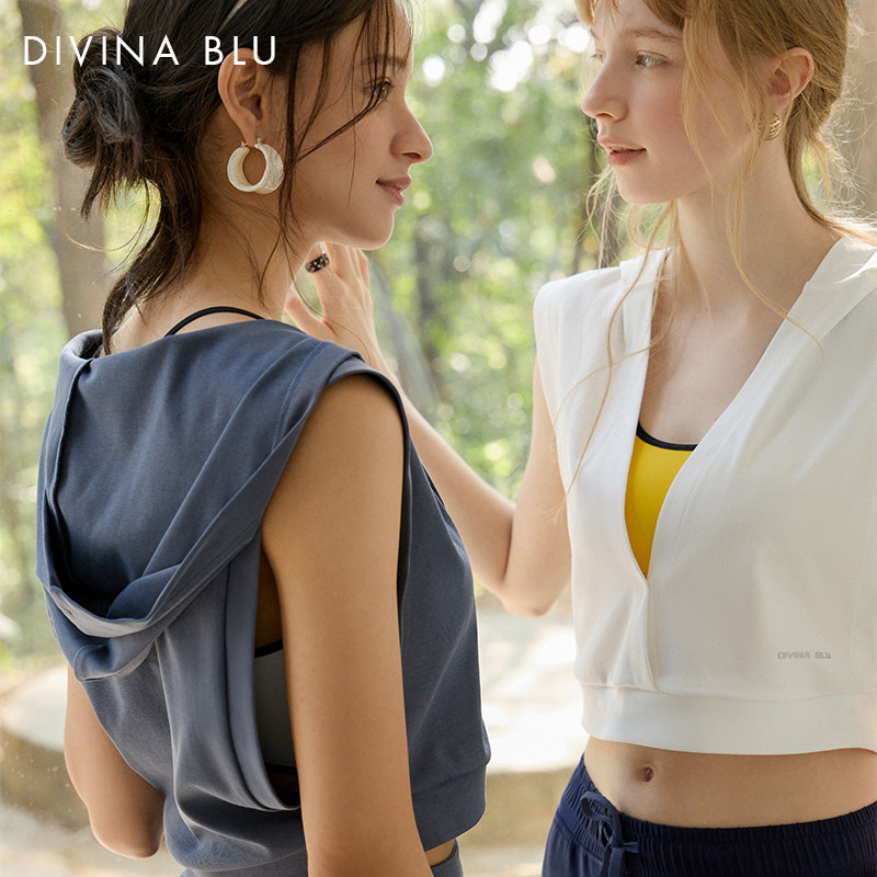 DIVINA BLU迪唯纳25年东京系列连帽开襟瑜伽外搭运动罩衫健身外套