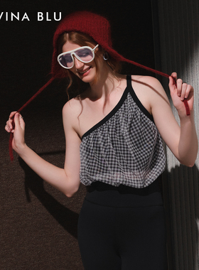 DIVINA BLU迪唯纳25年丹麦系列网纱单肩裸感瑜伽背心运动健身内衣