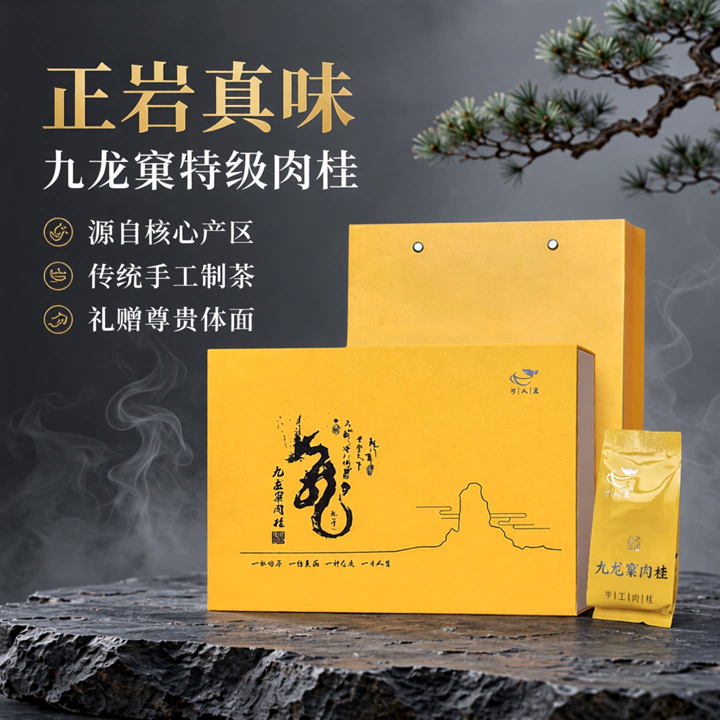 伴手礼 九龙窠肉桂武夷山正岩茶特级正宗大红袍乌龙茶叶礼盒装