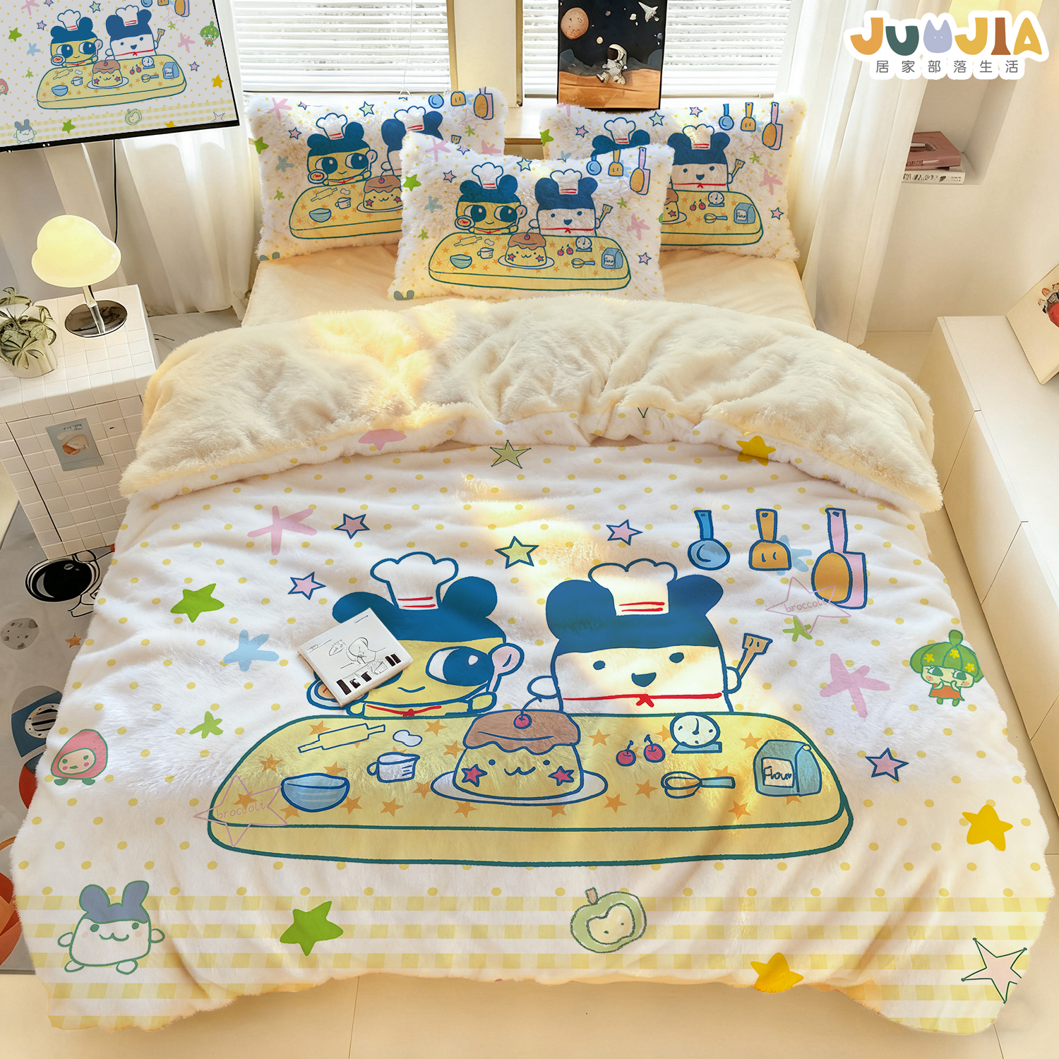 拓麻歌子冬季婴肤绒被套加厚加绒