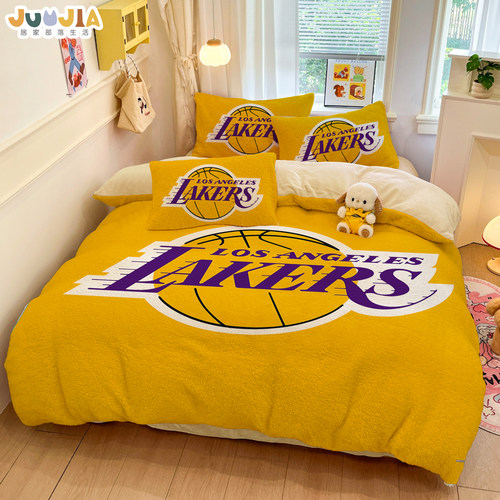 NBA球队加厚双面北极绒四件套