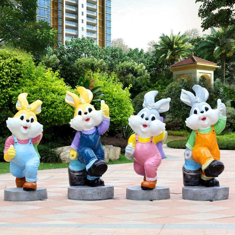 金传承仿真动物兔子雕塑摆件园林摆设花园庭院景观幼儿园装饰品