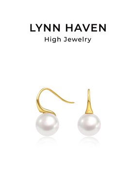 LynnHaven麟玟 EARTH高跟鞋 18K金Akoya海水珍珠耳钉耳饰礼物