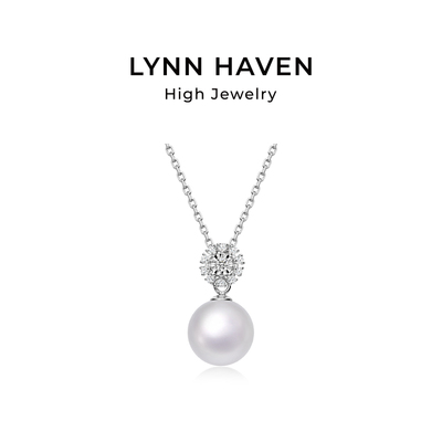 LynnHaven麟玟EARTH臻美经典Akoya海水珍珠项链18K金钻石颈链礼物