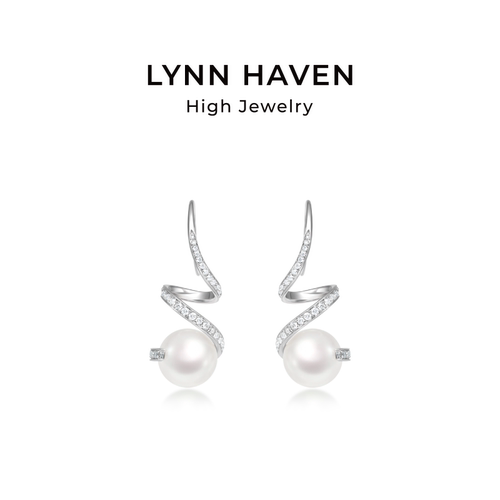 LynnHaven麟玟 OCEAN潮升 18K金Akoya海水珍珠耳钉耳饰轻奢礼物