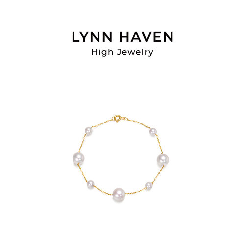 LynnHaven麟玟 EARTH满天星 18K金Akoya海水珍珠手链大小珠手饰