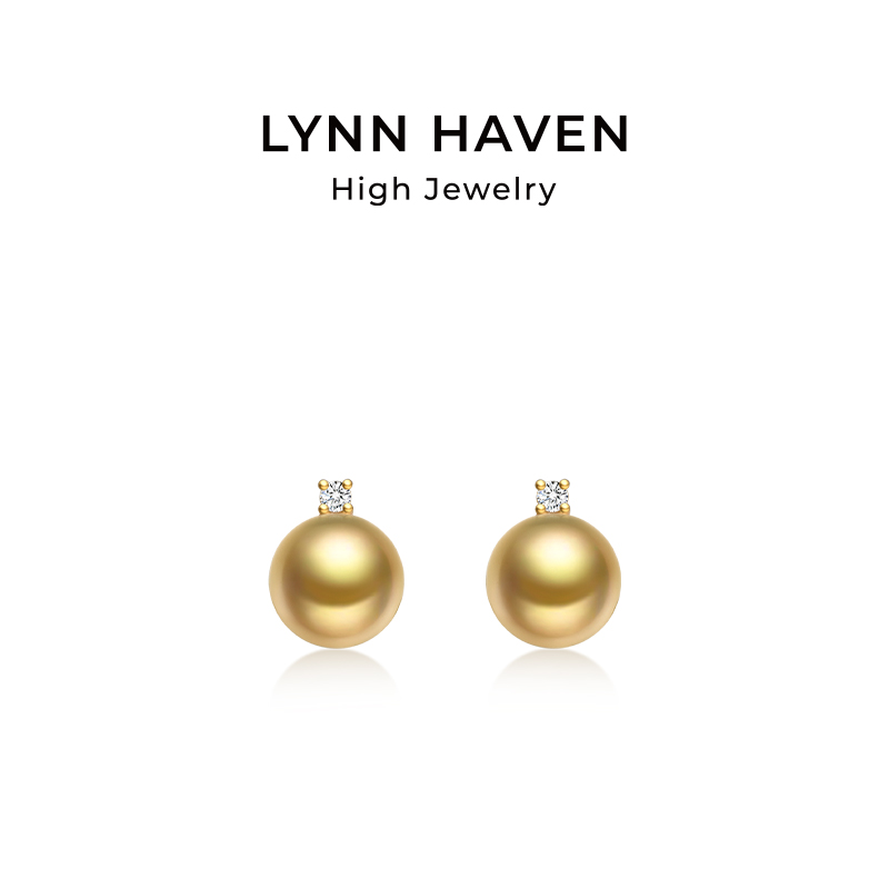 LynnHaven麟玟南洋金珠18K金耳饰