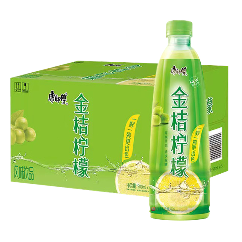 康师傅金桔柠檬1L*12瓶茶饮料