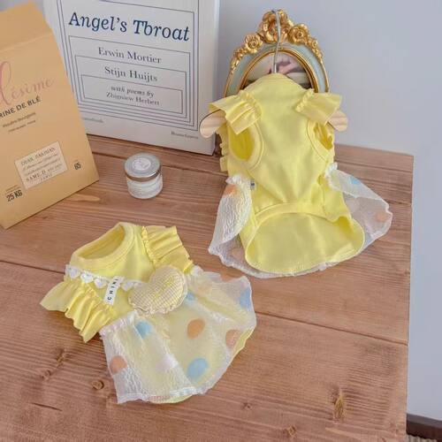 宠物服饰秋季新款泡泡裙透气猫咪狗狗衣服防晒冰丝比熊凉凉衣清爽