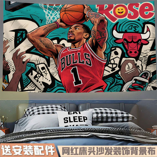 罗斯Rose背景布NBA风城玫