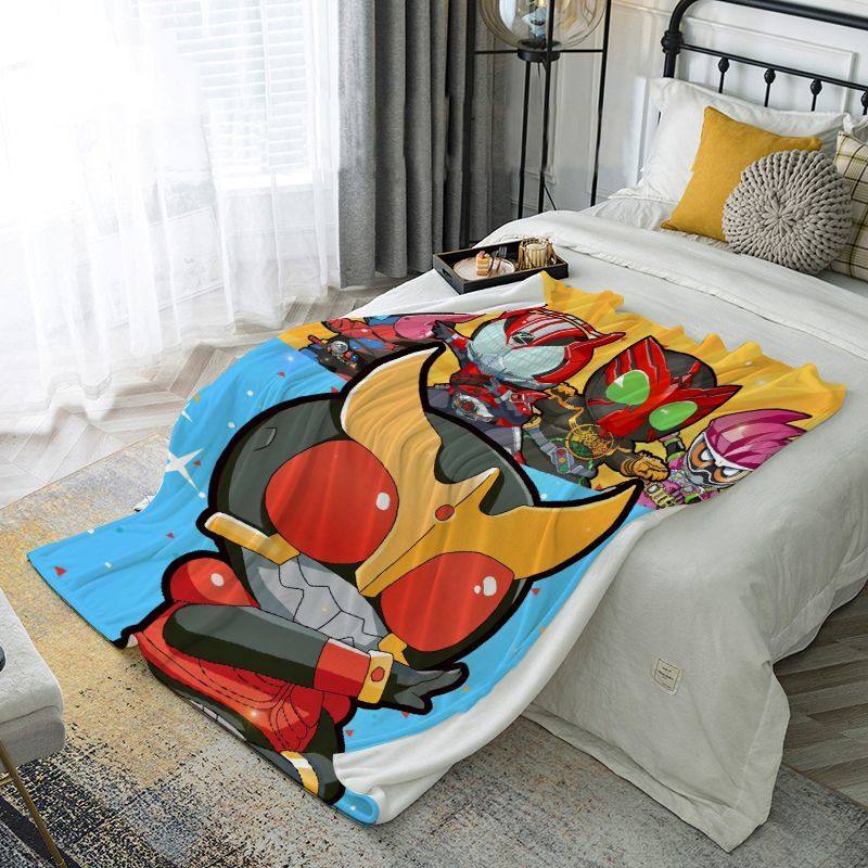 假面骑士夏季法兰绒毛毯幼儿园宝宝午睡毯车载休闲毯子单双人盖毯
