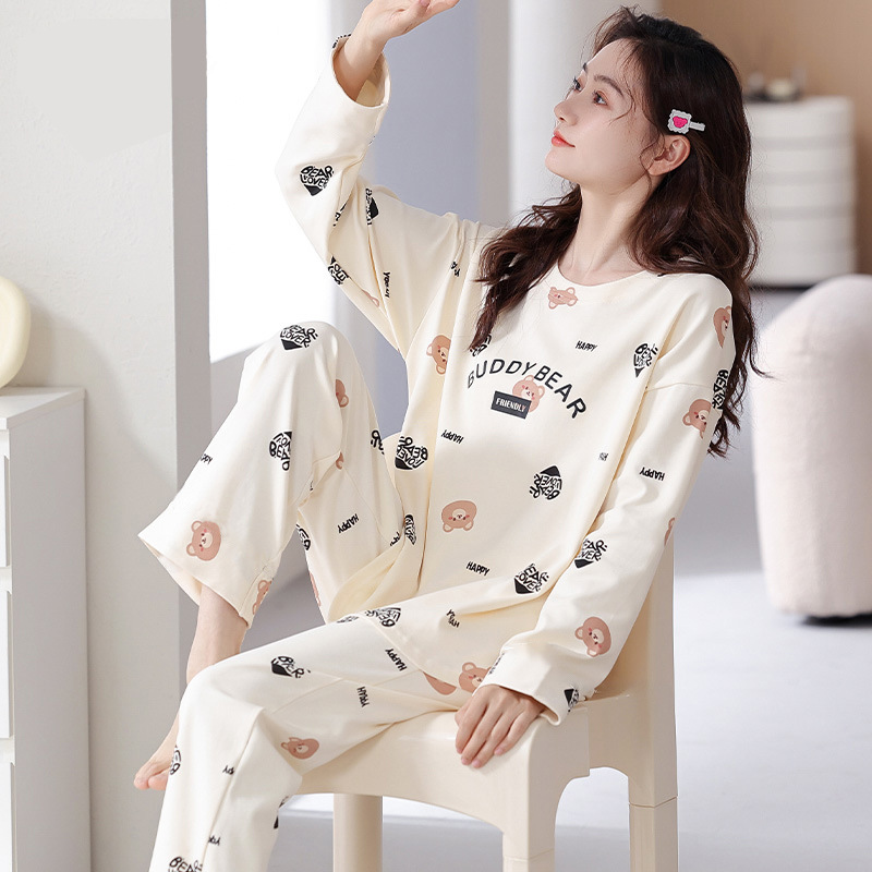 猫人纯棉睡衣女2025新款春秋季