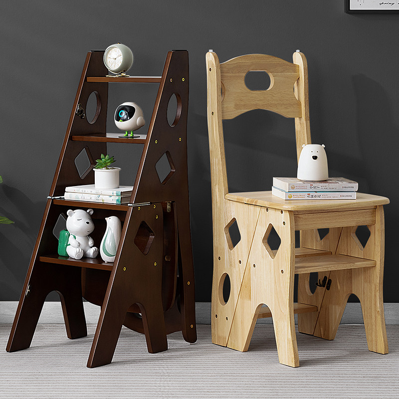 实木梯椅家用梯子椅子折叠伸缩两用梯凳室内登高人字梯楼梯多功能,住宅家具,梯凳,淘宝优惠券,粉丝福利购,淘宝优惠卷