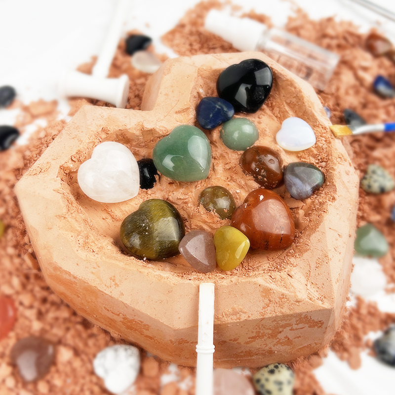 全鹿考古挖掘玩具愛心寶石