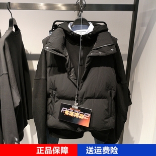 2024冬季新款男装黑色印花休闲时尚宽松无袖羽绒马甲潮B1AG94107