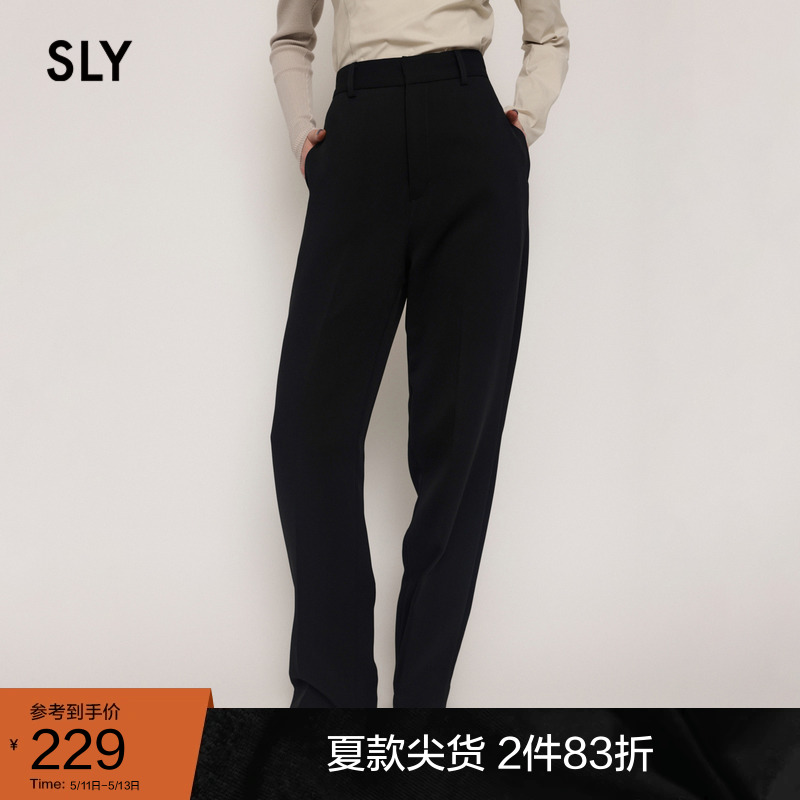 SLY奥莱春季垂感高腰直筒OL风西装休闲裤女030FAL31-6690-封面