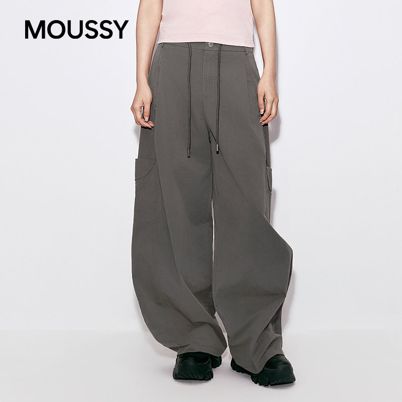 MOUSSY 2026早春新品复古工装风大口袋阔腿休闲长裤028JSC31-1027