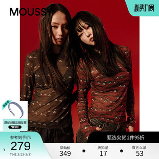 T恤028IAA01 moussy&Monchhichi合作款 长袖 修身 1019 春季