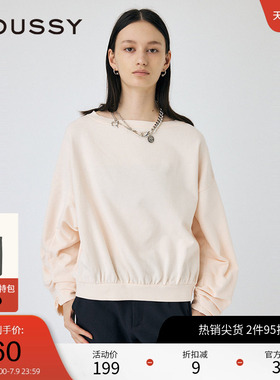 moussy 春季都市通勤风简约宽松圆领卫衣女010HAH80-6111