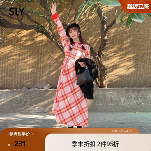 纹收腰衬衫 SLY 春季 优雅复古风格 2880 连衣裙女C38GAL33