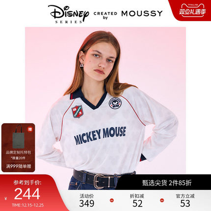 moussy 秋季新品迪士尼联名Blokecore米奇T恤女010HAL90-0901