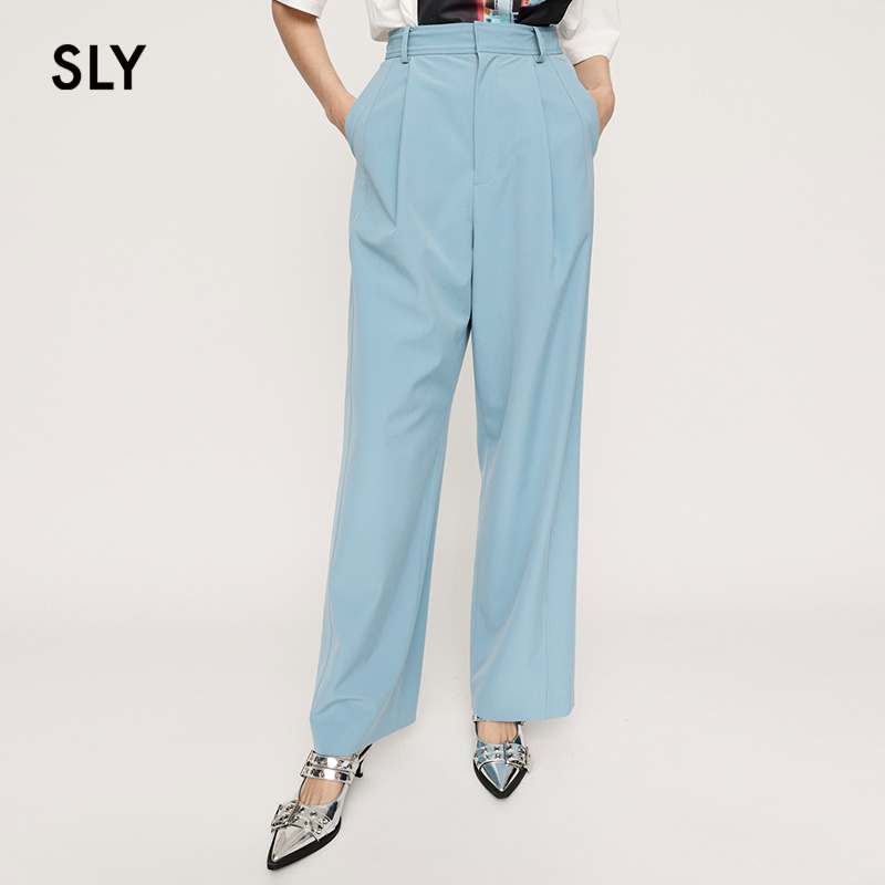 SLYcleanfit压褶垂感西装裤