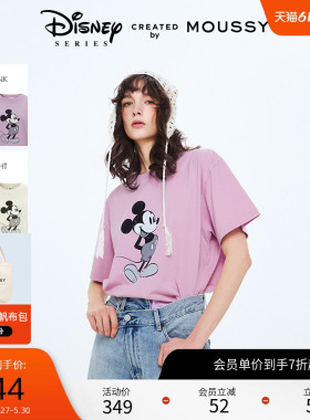 MOUSSY 春季迪士尼联名经典米奇短袖T恤女010ISY90-4211