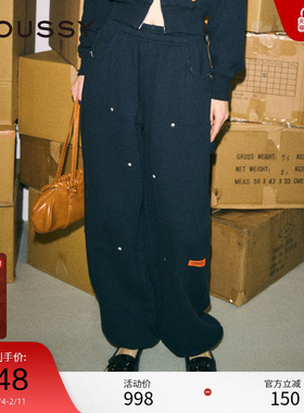 moussy 2024冬季新品联名款多口袋运动休闲裤卫裤女010ISS01-0841