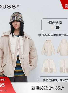 moussy 冬季新品可拆卸多穿法户外风休闲羽绒服028GAC30-5940