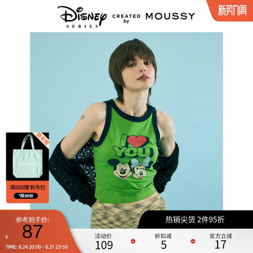 MOUSSY甜辣迪士尼印花TANK背心